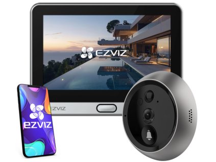 CP4 - Inteligentný priezor WiFi s dotykovou obrazovkou, kamera FHD, uhol 166° - EZVIZ