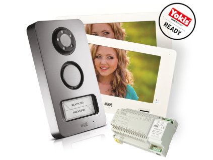 1722/96 - Sada videovrátnika pre 2 rodiny s 2 videomonitormi cxMODO 7'' a panelom - kompatibilná so systémami YOKIS - Urmet