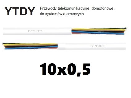 Alarmový kábel YTDY 10x0,5mm - Bitner