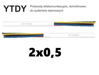 Alarmový kábel YTDY 2x0,5mm, 200m - Bitner