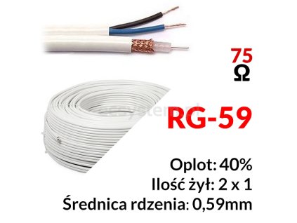 large big Przewod RG 59 2x0 5
