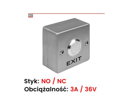 PW-53 - Tlačidlo na odchod s nápisom "EXIT" vyrobené z nehrdzavejúcej ocele - ALIQUAM