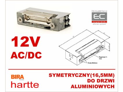 XS12U - Elektrický zámok 12VAC/DC symetrický pre hliníkové dvere - Hartte