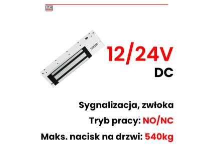 EL-1200TSL2 - Elektromagnetická zámka 540kg so signalizáciou a časovým oneskorením - SCOT