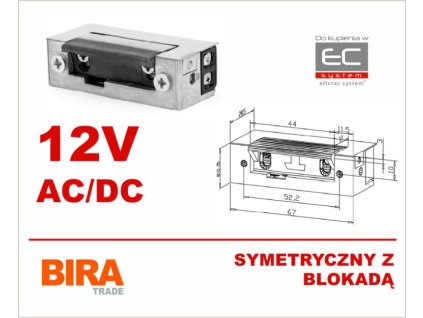 ES1-003 - Elektromagnetický zámok 12VAC/DC symetrický s blokovaním - Biratronik