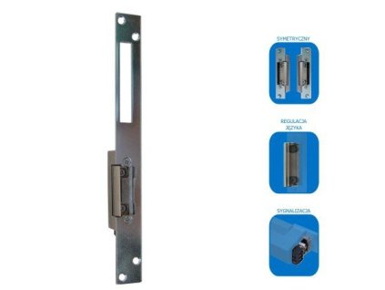 ES-S12DC-RS PROFI - Symetrický reverzný elektrický zámok so signalizáciou - SCOT