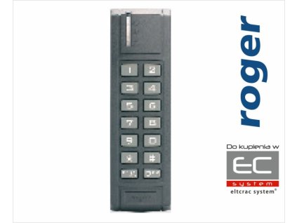 PR312EM - Vonkajší prístupový kontrolér s integrovanou čítačkou EM 125 kHz s klávesnicou, tmavosivý - Roger