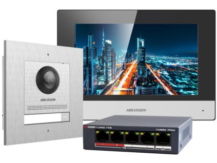 KIT602-S/Flush - Sada videovrátnik IP, kamera FishEye Inox, monitor 7" LCD WiFi - Hikvision