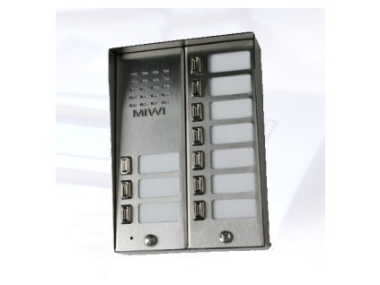 5025/10D - Vonkajší panel s 10 tlačidlami s cloničkou - Miwi-Urmet