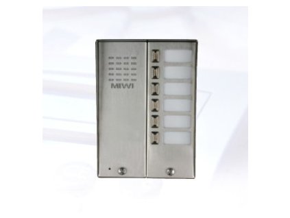 5025/6D - Vonkajšia kazeta so 6 tlačidlami so strieškou - Miwi-Urmet