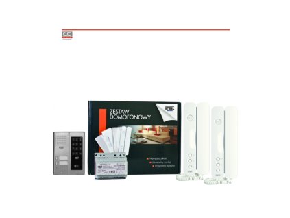 5025/402-ZK-RF - Dvojrodinná domáca telefónna súprava (analógová), RFID, panel MIWUS, 2x unifón SIGO - MIWI-URMET