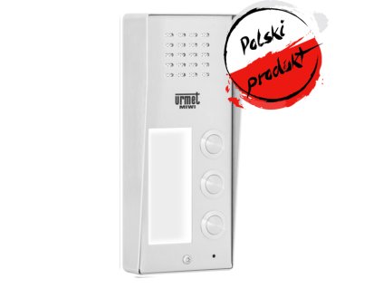 6025/PR3 - Vonkajšia kazeta z nehrdzavejúcej ocele s 3 tlačidlami a informačným modulom série ELITE - Miwi-Urmet