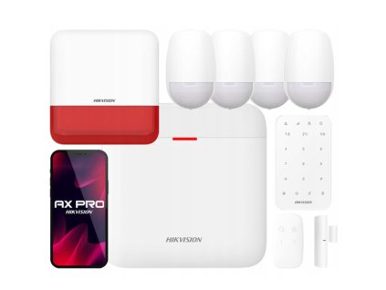 AX PRO Bezdrôtová alarmová sada, 4x PIR detektor pohybu, siréna, WiFi, GPRS - Hikvision