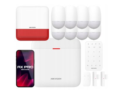 Bezdrôtová alarmová súprava AX PRO, 8x PIR detektor pohybu, siréna, WiFi, GPRS - Hikvision