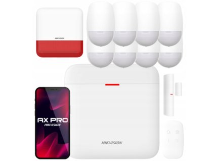 Bezdrôtová súprava alarmu AX PRO, 8x PIR detektor pohybu, siréna, WiFi, GPRS - Hikvision