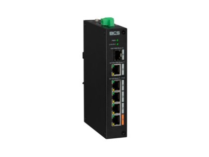 BCS-L-SP0401G-1SFP(2) - Priemyselný PoE spínač, 4x PoE, 1x Uplink / SFP - BCS Line