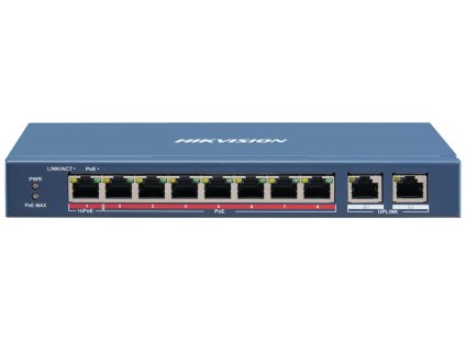 DS-3E0310HP-E - PoE Switch 8+2, 2x Uplink 1000Mbps, 110W, HiPoE - Hikvision