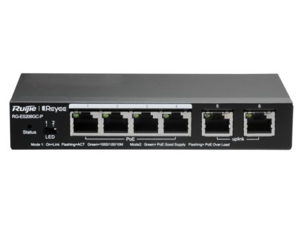 large rg es206gc p switch poe 4 2 10 100 1000mbps zarzadzalny 54w reyee by ruijie rg es206gc p