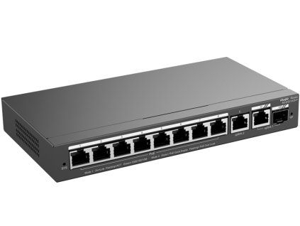 RG-ES210GS-P - PoE Switch 8+2 10/100/1000Mbps, 1x SFP, riaditeľný, 120W - Reyee by Ruijie