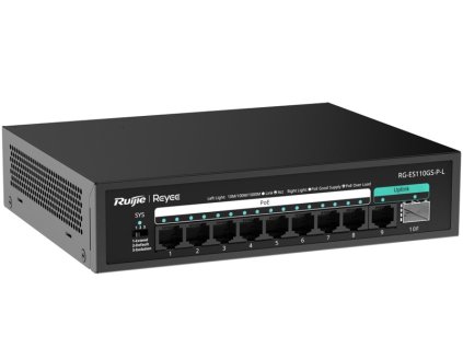 RG-ES110GS-P-L - 8+2 gigabitový PoE switch, SFP, neobsluhovateľný, 120W - Reyee by Ruijie