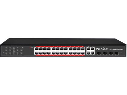 NX-S5800P-24G4TC-BTS - Switch PoE Enterprise 24 + 4 COMBO, Full Gigabit, 800W, BT - NIXAR