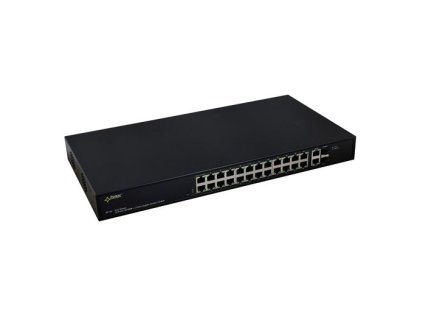 SF124 - Prepínač PoE 24xPoE + 4xUplink 10/100/1000 Mbps, 720W - Pulsar