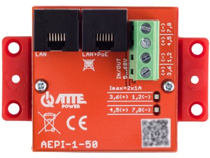 AEPI-1-50 - Gigabitový napájací adaptér / PoE injektor, 10/100/1000Mbps, 52V DC, 90W - Atte