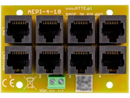 AEPI-4-10-OF - Napájací adaptér / PoE injector, 10/100Mbps, 52V DC, 40W - Atte