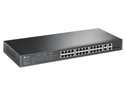 SL2428P - Smart JetStream prepínač, 24 portov PoE+ 10/100 Mb/s, 4 gigabitové porty - TP Link