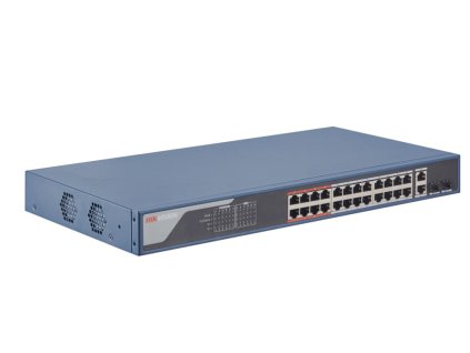 DS-3E1326P-EI - Prepínač 24x PoE + 2x Uplink, 370W, Smart Managed - Hikvision