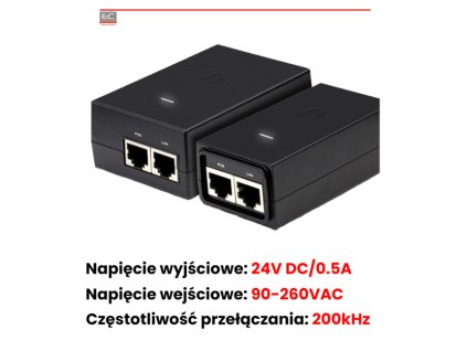 POE-24-12W - PASÍVNY POE ADAPTÉR 24V 0,5A pre NS-5ACL - UBIQUITY