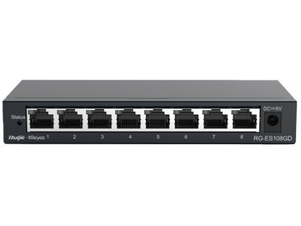 RG-ES108GD - Sieťový prepínač 8x RJ45 10/100/1000Mbps, nespravovaný - Reyee by Ruijie