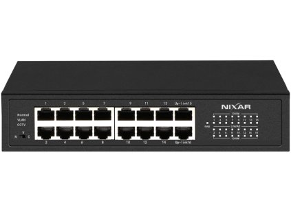 NX-S800-16G - Sieťový prepínač 16x 10/100/1000Mbps, nespravovaný - NIXAR