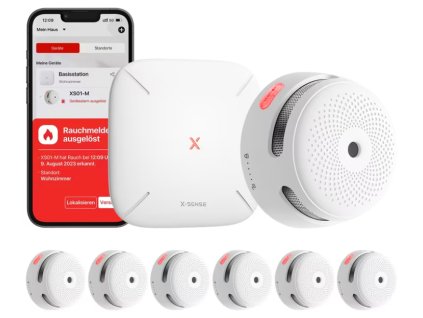 FS61 - Alarmová sada na 6 detektorov dymu XS01-M + Centrála SBS50 - X-Sense