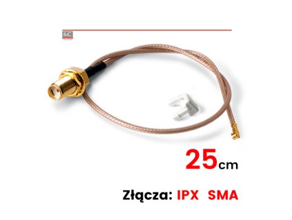 IPX-SMA - Prechodka na spojenie konektora IPX modulov GSM/GPRS s konektorom SMA antén GSM, 25cm - SATEL