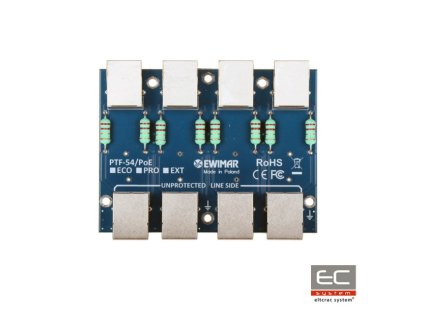 PTF-54-ECO/PoE - 4-kanálový modul obmedzovača prepätia siete LAN - EWIMAR