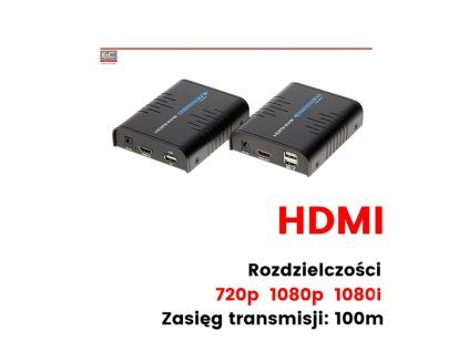 HDMI+USB-EX-100 - Rozširovač HDMI USB EX-100