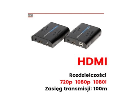 HDMI+USB-EX-100 - Rozširovač HDMI USB EX-100