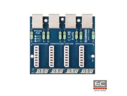PTU-54-ECO/PoE - 4-kanálový modul prepäťovej ochrany siete LAN - EWIMAR