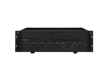 PA-6480 - Monofónny mixážny PA zosilňovač, 6-zónový, 480W RMS - MONACOR