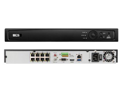 8-kanálový NVR rekordér pre IP kamerový systém BCS Basic BCS-V-NVR0802-4KE-8P EC-30008