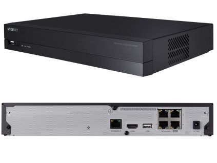 QRN-430S - 4-kanálový IP rekordér, do 8Mpx, 1xHDD, H.265, PoE, Wisenet Q - Hanwha Techwin