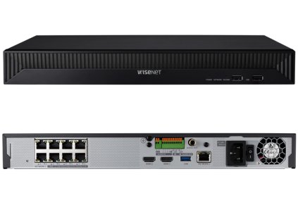 XRN-815S - 8-kanálový IP rekordér, do 12Mpx, 2xHDD, H.265, PoE+, Wisenet X - Hanwha Techwin