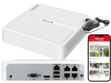 NVR-4CH-H/4P - IP záznamník 4-kanálový, 4x PoE, do 6Mpx - Hilook od Hikvision