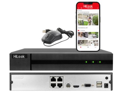 NVR-4CH-4MP/4P - IP rekordér 4-kanálový, Switch 4x PoE, do 4Mpx, H.265 - Hilook od Hikvision