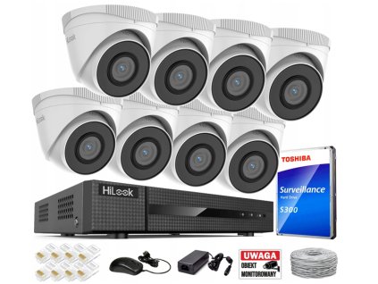 Sada pre monitorovanie IP 5Mpx 8 kamier IPCAM-T5 - HiLook od Hikvision