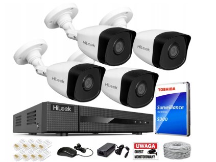 Súprava na monitorovanie IP 5Mpx 4 kamery IPCAM-B5 - HiLook by Hikvision