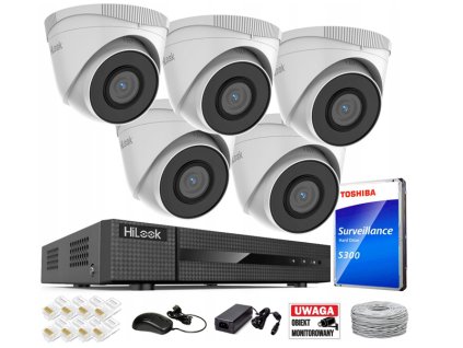 Súprava na monitorovanie IP 5Mpx 5 kamier IPCAM-T5 - HiLook od Hikvision