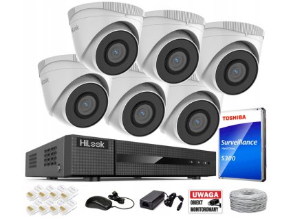 Súprava na IP monitorovanie 5Mpx 6 kamier IPCAM-T5 - HiLook od Hikvision