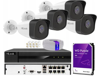 Sada na IP monitorovanie 5Mpx 4 kamery IPCAM-B5, Záznamník 8ch s PoE, MD 2.0 - HiLook od Hikvision